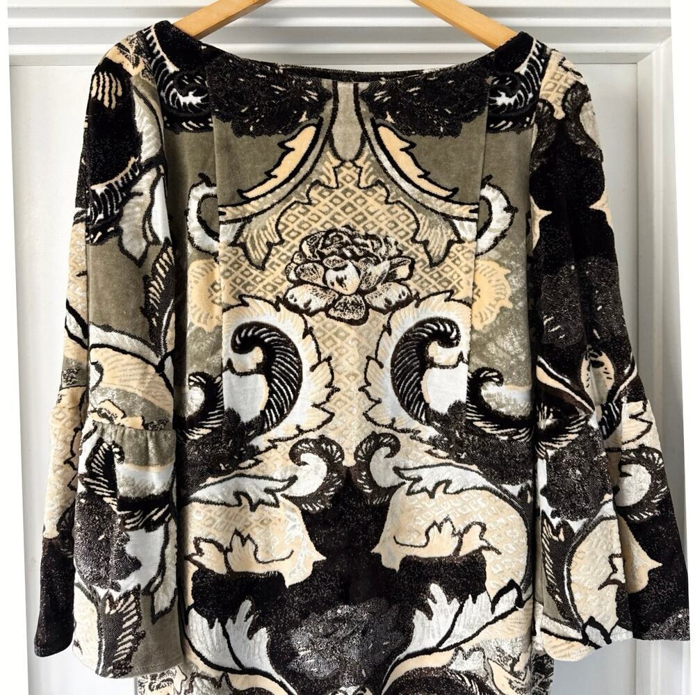 LAFAYETTE 148 Baroque Print 3/4 Sleeve Tunic Dress Size M - Picture 5 of 7